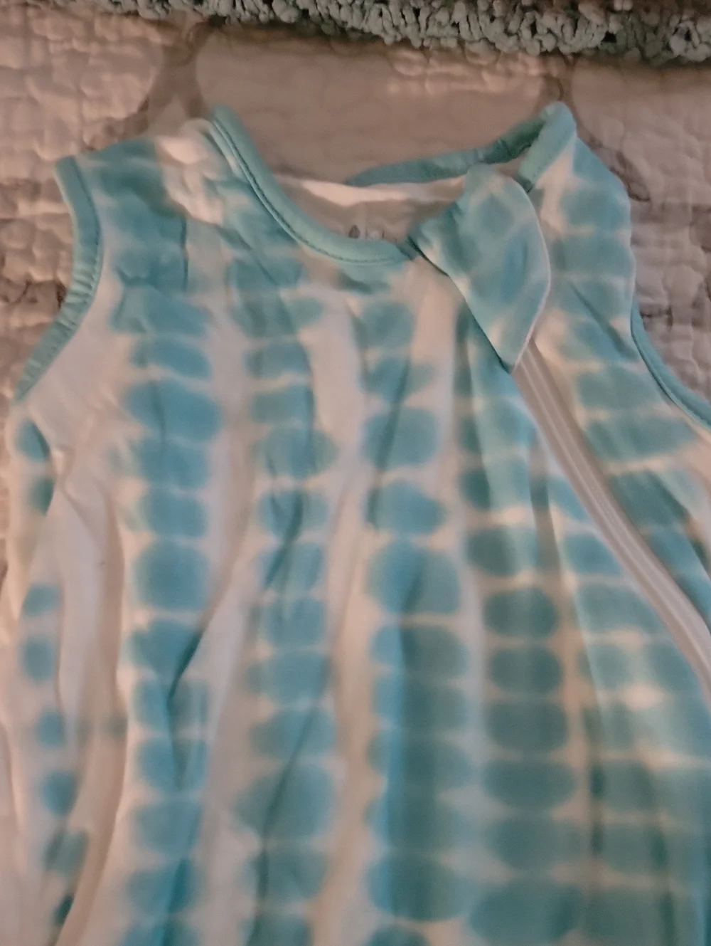 Kyte BABY Aqua & White Tie-Dye Sleeveless Sleep Sack